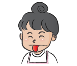Pink apron girl sticker #14702497