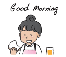 Pink apron girl sticker #14702498