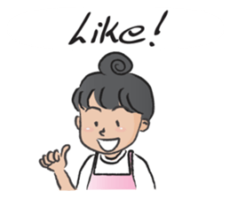 Pink apron girl sticker #14702500