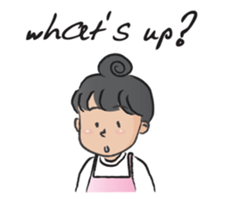 Pink apron girl sticker #14702503