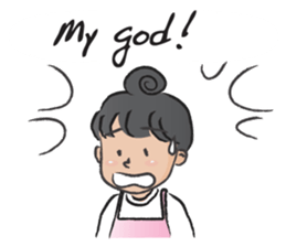 Pink apron girl sticker #14702505