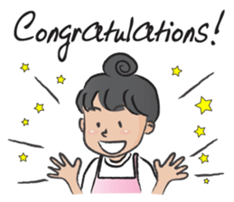 Pink apron girl sticker #14702506