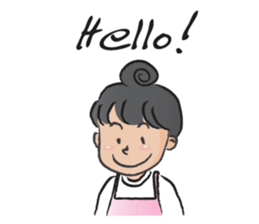 Pink apron girl sticker #14702509