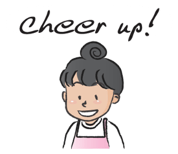 Pink apron girl sticker #14702510