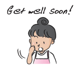 Pink apron girl sticker #14702513