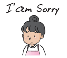 Pink apron girl sticker #14702514