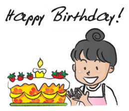 Pink apron girl sticker #14702517