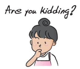 Pink apron girl sticker #14702518