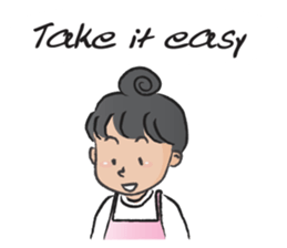 Pink apron girl sticker #14702520