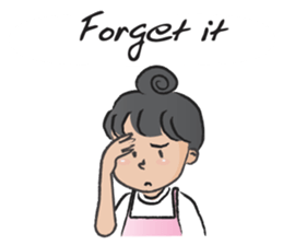 Pink apron girl sticker #14702521