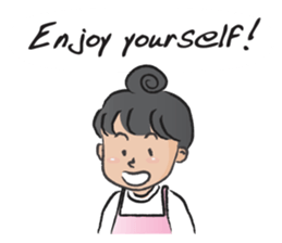 Pink apron girl sticker #14702522