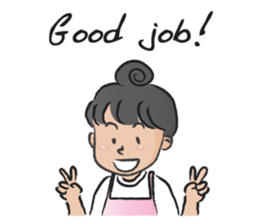 Pink apron girl sticker #14702523