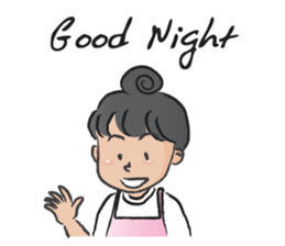 Pink apron girl sticker #14702525