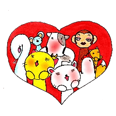 Animals` Valentines.