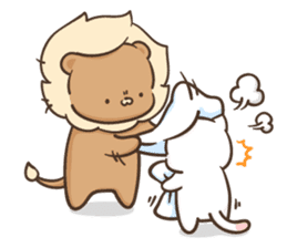 Lion and Kitty, adorable couple Ver3. sticker #14716079