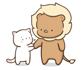 Lion and Kitty, adorable couple Ver3. sticker #14716088