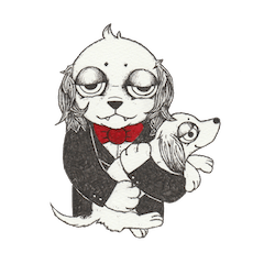 RYOMA SAEKI's LINE sticker Dog and Fish