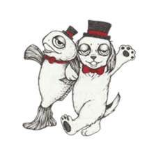 RYOMA SAEKI's LINE sticker Dog and Fish sticker #14720029