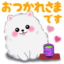 cute white Pomeranian 2 sticker #14729953