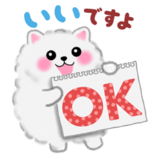cute white Pomeranian 2 sticker #14729959