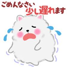 cute white Pomeranian 2 sticker #14729972