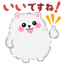cute white Pomeranian 2 sticker #14729976