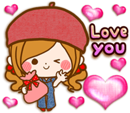 Leisurely a girlfriend .LoveHeart sticker #14730405