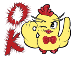 Unitary chicken flying sticker #14731937