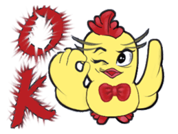 Unitary chicken flying sticker #14731937