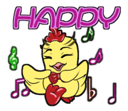 Unitary chicken flying sticker #14731941