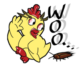 Unitary chicken flying sticker #14731943