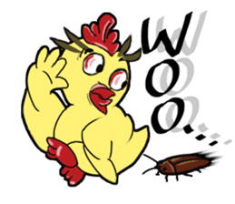 Unitary chicken flying sticker #14731943