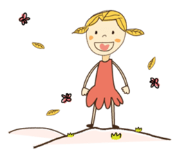 A Girl of Fall Season Stickers sticker #14732397