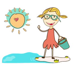 A Girl of Fall Season Stickers sticker #14732419