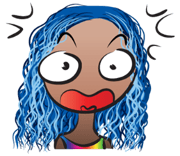 Blue hair Ava sticker #14733329