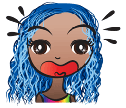 Blue hair Ava sticker #14733333