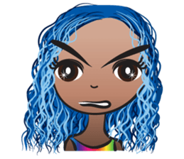 Blue hair Ava sticker #14733339