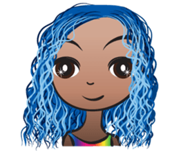 Blue hair Ava sticker #14733340