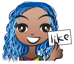 Blue hair Ava sticker #14733343