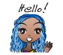 Blue hair Ava sticker #14733345