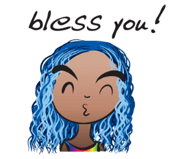 Blue hair Ava sticker #14733354