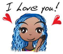 Blue hair Ava sticker #14733357
