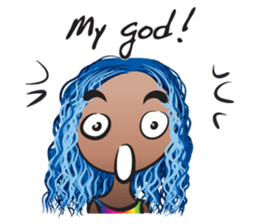 Blue hair Ava sticker #14733360