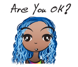 Blue hair Ava sticker #14733361