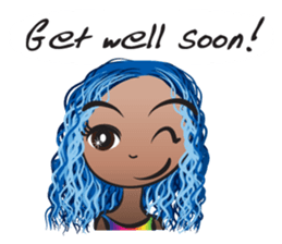 Blue hair Ava sticker #14733362