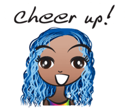 Blue hair Ava sticker #14733364