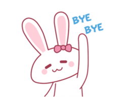 Pink rabbit boll sticker #14735031