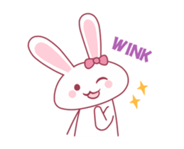 Pink rabbit boll sticker #14735032