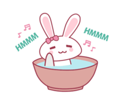 Pink rabbit boll sticker #14735033