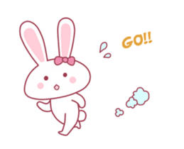 Pink rabbit boll sticker #14735035